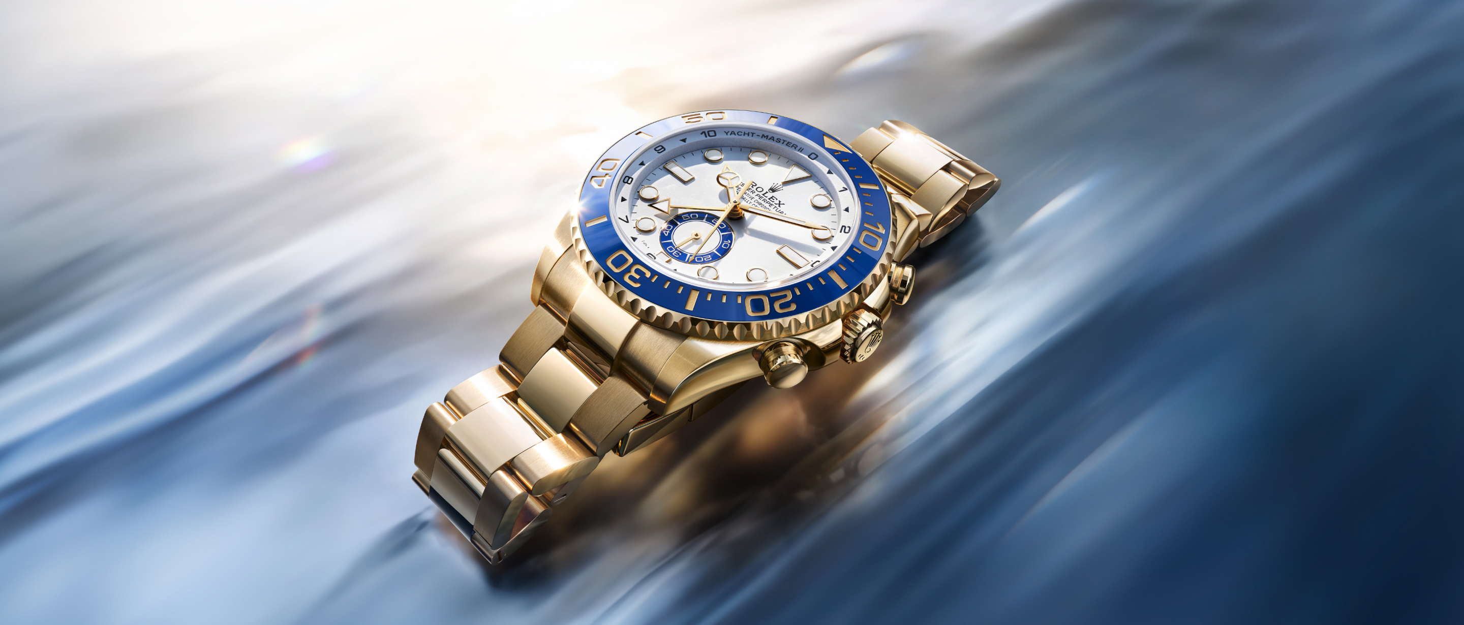 Banner der Rolex Yacht-Master II Kollektion in 18 Karat Gold