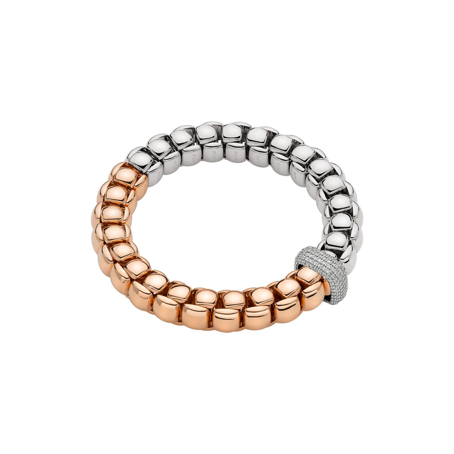 Zweifarbiges Armband mit PAVE Diamanten