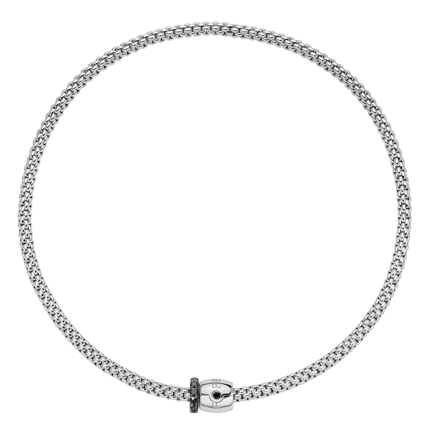 Flex it Kette mit dekorativen Verschluss und schwarzem Diamantpavé